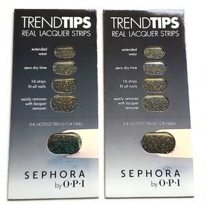 Trend Tips Sephora by OPI Real Laquer Tips Set of 2 Packets Black Gold Glitter
